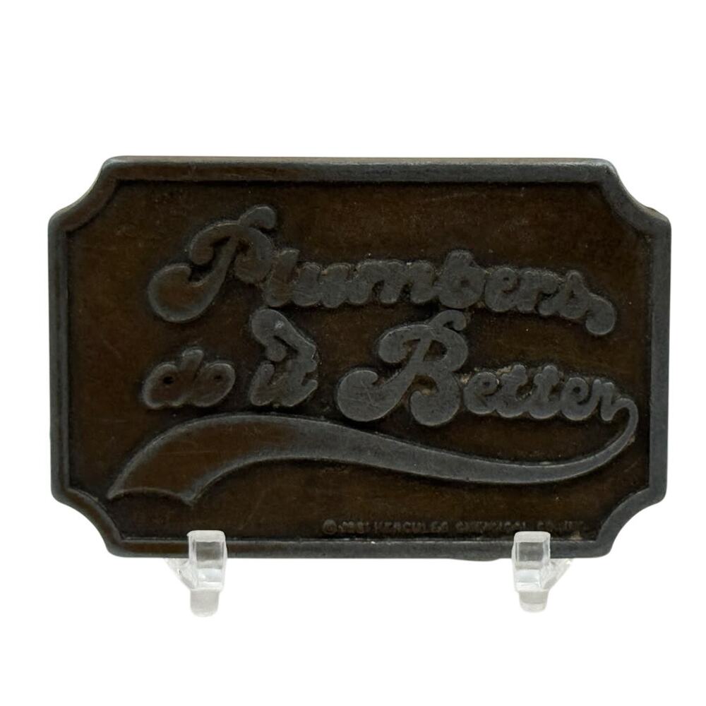 Hercules Chemical Co. Numbers Do It Better Advertising Belt Buckle